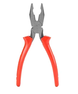 Afilaone COMBO OF 2 pcs 6 INCH COMBINATION PLIER (Black Phosphate finishing with red & blue sleeves)