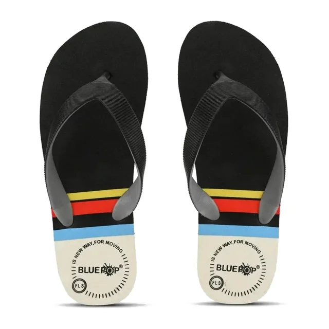 Slipper For Men yellow black Daily Wear Soft Casual - UK8, Black
