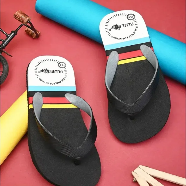 Slipper For Men yellow black Daily Wear Soft Casual - UK8, Black