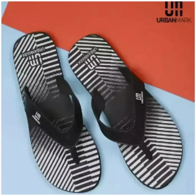 Trendy Men Rubber Slippers - Uk8, Black