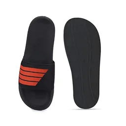 Men's Flipflop & Slipper FMF-02 ALL BLACK-WHITE-07 - UK6