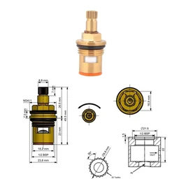 Tap Spindle (Quarter Turn, ½ - Half Inch), Pack of 1,Nal,Nul,Toti Buss,