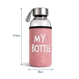 Glass Water Bottle With Cover(300 Ml) Glass Bottle - Water Bottle With Cover