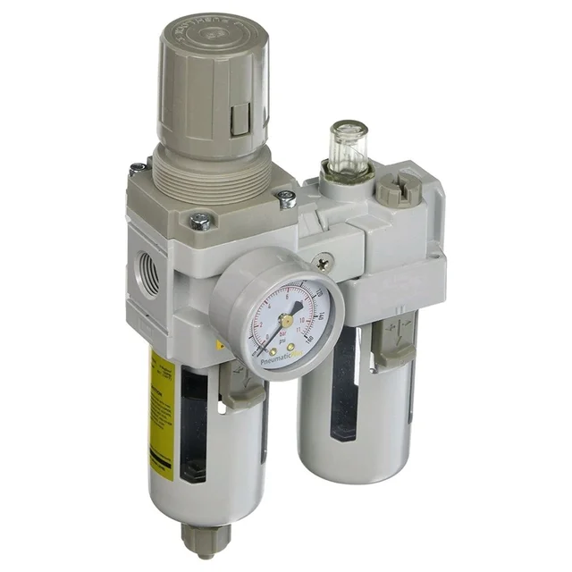 FRL Unit 1/4" Inch BSP Pneumatic (Air Filter + Regulator + Lubricator) - 3/8