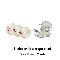 SMPH Cello Tape With Dispenser Cutter( Pack Of 15 ) Cello Tape 18 MM X 25 Meter Roll Length - ✅ 📞inquiry : 6362476772