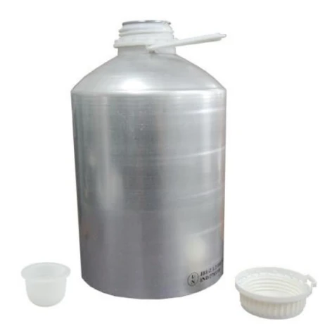 Aluminum Bottle With Cap and Inner Plug - 5 Ltrs