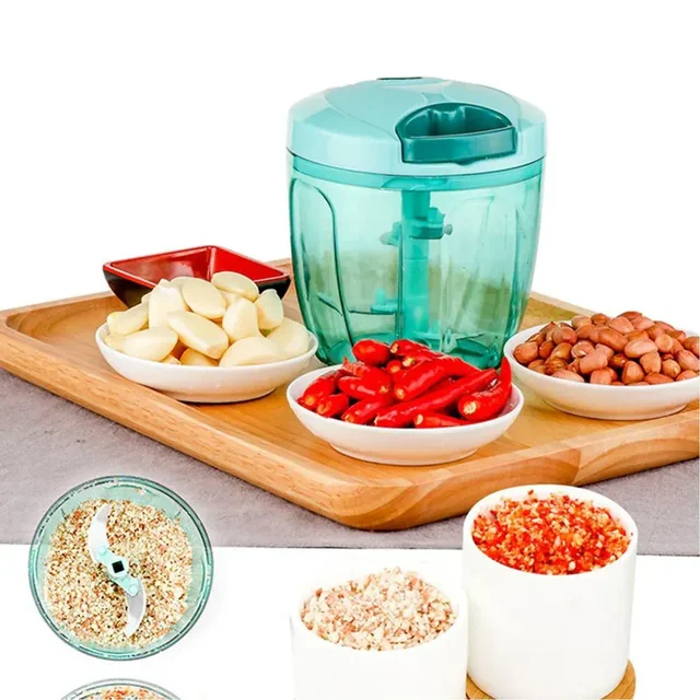 Manual Stainless Steel Vegetable Chopper – Compact, Extra Sharp with 5 Blades - EASY RETURN