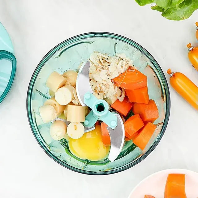 Manual Stainless Steel Vegetable Chopper – Compact, Extra Sharp with 5 Blades - EASY RETURN