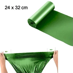 Bio-degradable Eco Friendly Garbage / Trash Bags Rolls (24" x 32") (Green) - No Return