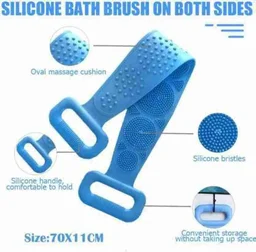 Silicone Body Back Scrubber Double Side Bathing Brush for Skin Deep Cleaning - EASY RETURN