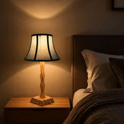 Wooden Table Lamp Tangent of Grace | Handcrafted Decorative Lamp for Modern Living Spaces