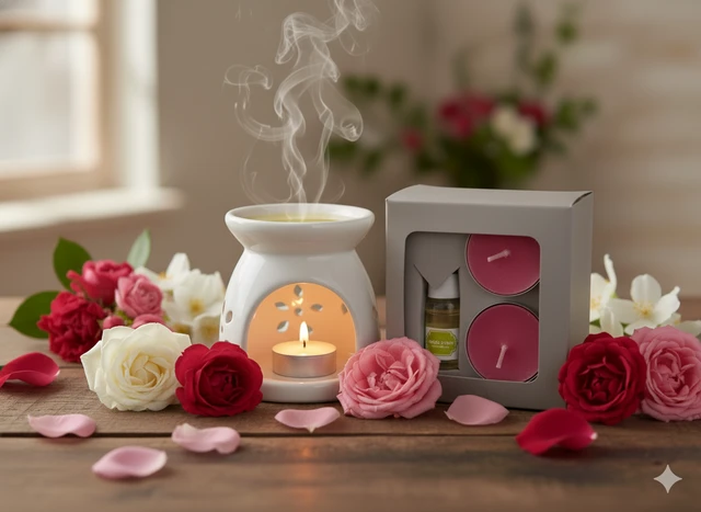 Oil Burner Gift Set - Rose
