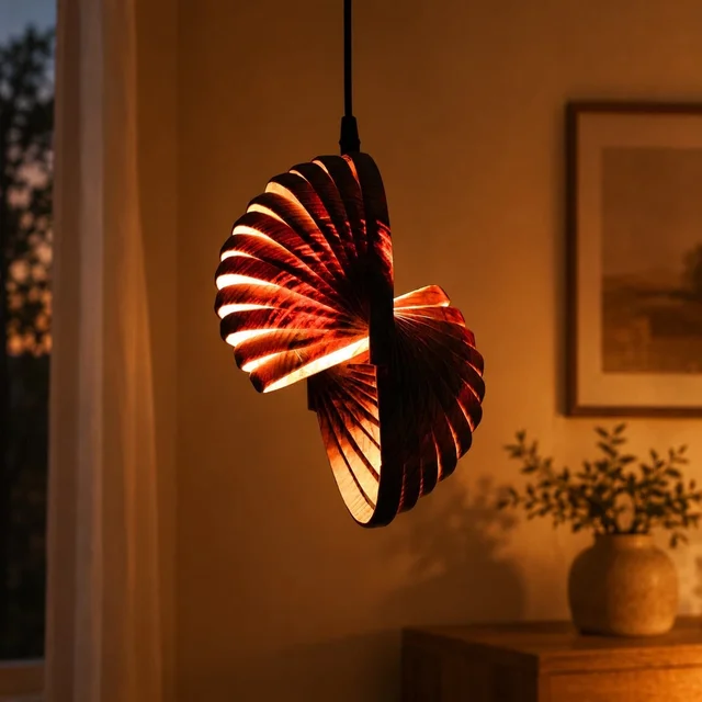 Wooden Pendant Lamp | The Still Hour | Handcrafted Modern Artistic Hanging Lights