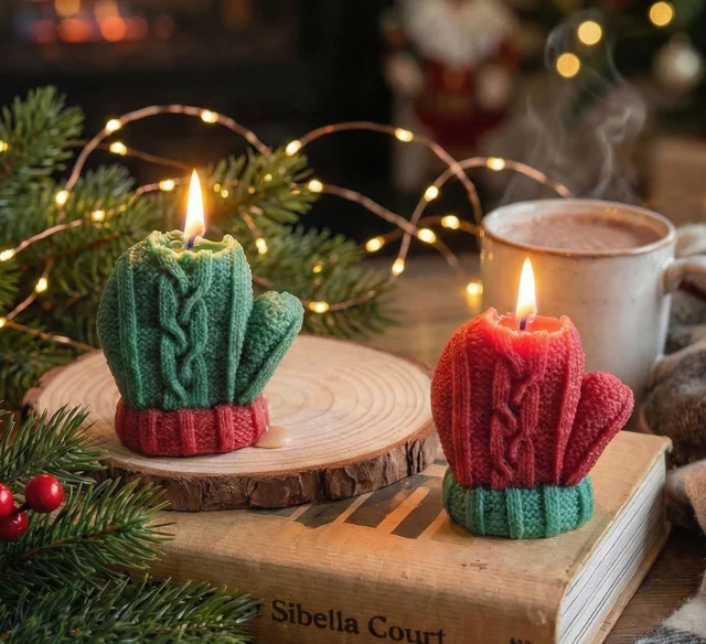 Hand Gloves Candles (Set Of 2)