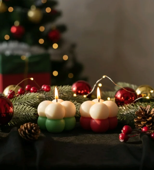 Christmas Bubble Candles (SET OF 3) -