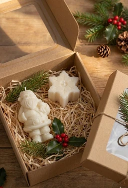 Snowflake & Standing Santa Candle (Set of 2 Candle)