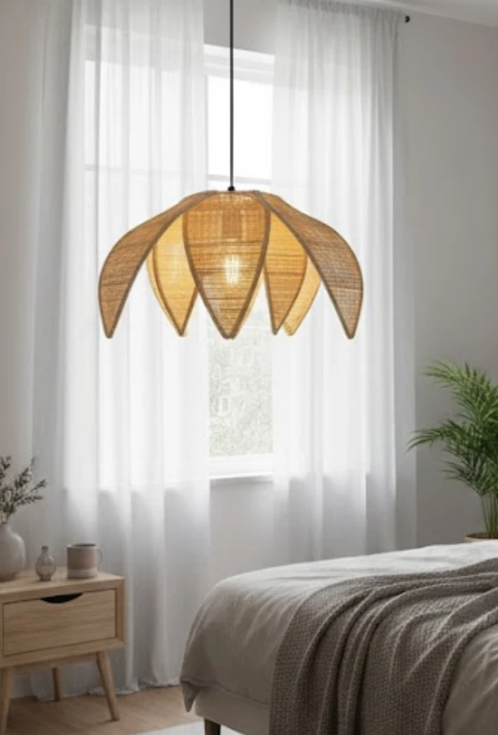 Petal Bloom Bamboo Pendant Light