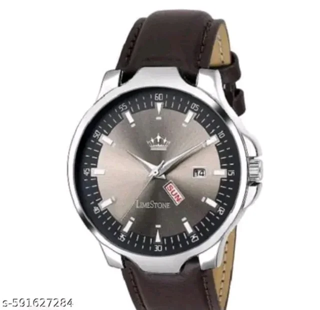 LIMESTONE Trending Mens Watch Leather Strap 