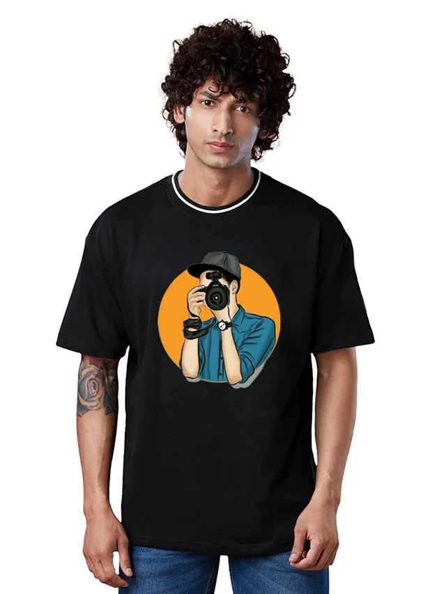 Graphic Printed Oversized Drop Shoulder Stylish T-Shirt