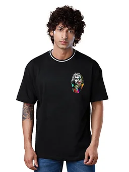 JOKER Graphic full Back print Oversized Drop Shoulder Stylish T-Shirt - S