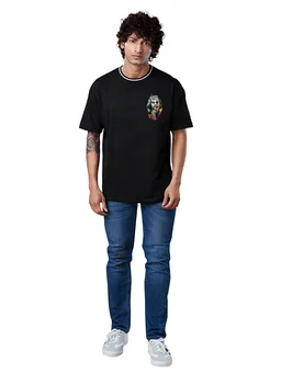 JOKER Graphic full Back print Oversized Drop Shoulder Stylish T-Shirt - S