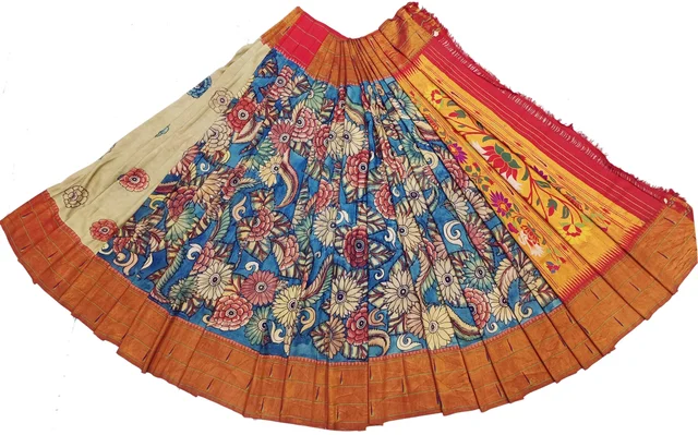 KALAMKARI HAND PAINTED PAITHANI FLORAL SAREE -KHPPFS009