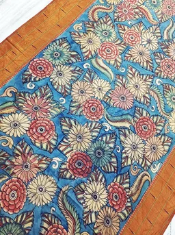 KALAMKARI HAND PAINTED PAITHANI FLORAL SAREE -KHPPFS009