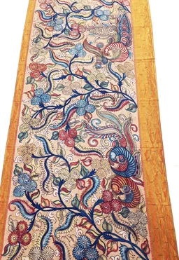 KALAMKARI HAND PAINTED PAITHANI FLORAL SAREE -KHPPFS010
