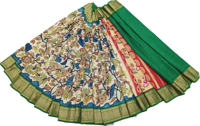 KALAMKARI HAND PAINTED PAITHANI FLORAL SAREE -KHPPFS013
