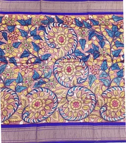 KALAMKARI HAND PAINTED PAITHANI FLORAL SAREE -KHPPFS017