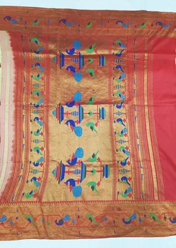 KALAMKARI HAND PAINTED PAITHANI STORY SAREE -KHPPSS006