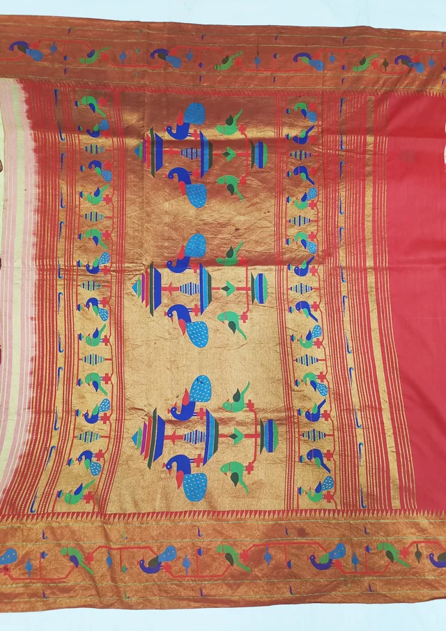 KALAMKARI HAND PAINTED PAITHANI STORY SAREE -KHPPSS006
