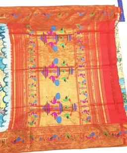 KALAMKARI HAND PAINTED PAITHANI STORY SAREE -KHPPSS009