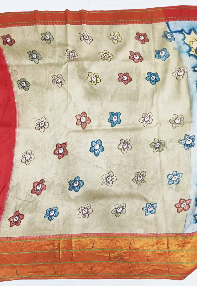 KALAMKARI HAND PAINTED PAITHANI STORY SAREE -KHPPSS007
