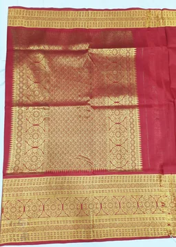 KALAMKARI HAND PAINTED KANCHI BORDER STORY SAREE - KHPKBSS004