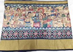 POCHAMPALLY KALAMKARI HAND PAINTED STORY SAREE -PKHPSS006