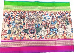 POCHAMPALLY KALAMKARI HAND PAINTED STORY SAREE -PKHPSS009