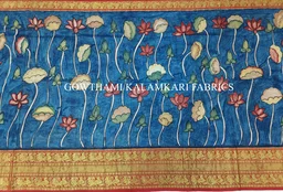 KALAMKARI HAND PAINTED FLORAL LEHENGA -KHPFL012 - UNSTITCHED