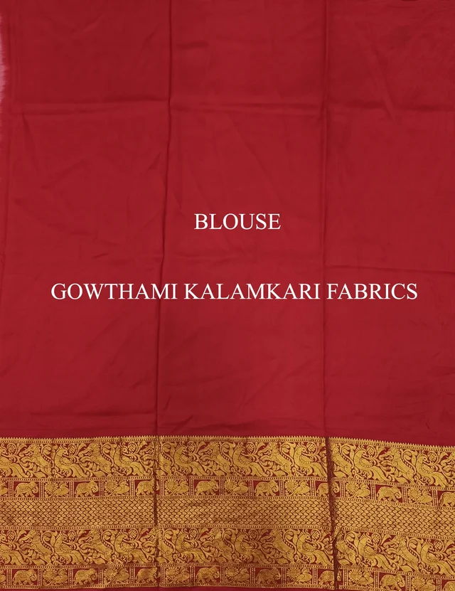 KALAMKARI HAND PAINTED FLORAL LEHENGA -KHPFL034 - UNSTITCHED