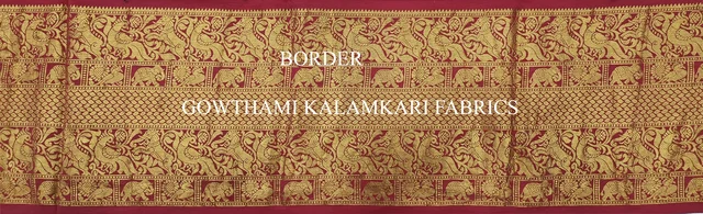 KALAMKARI HAND PAINTED FLORAL LEHENGA -KHPFL035 - UNSTITCHED