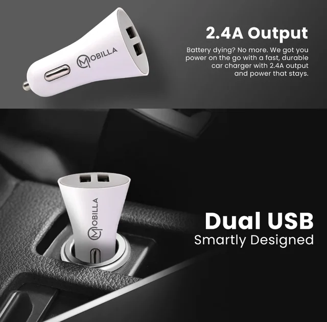Mobilla RANGER 241C Type-C Car Charger - White
