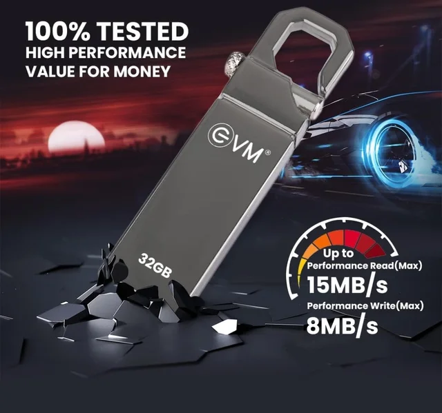 EVM EnStore 32GB Metal Pendrive - Silver