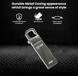 EVM EnStore 32GB Metal Pendrive - Silver