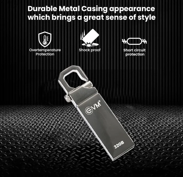 EVM EnStore 32GB Metal Pendrive - Silver
