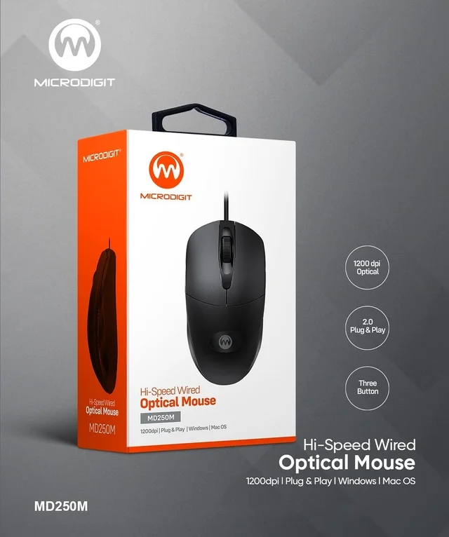 Microdigit MD250M Wired Mouse - Black