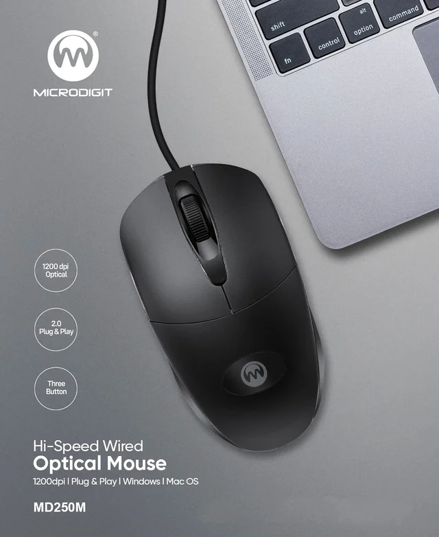 Microdigit MD250M Wired Mouse - Black