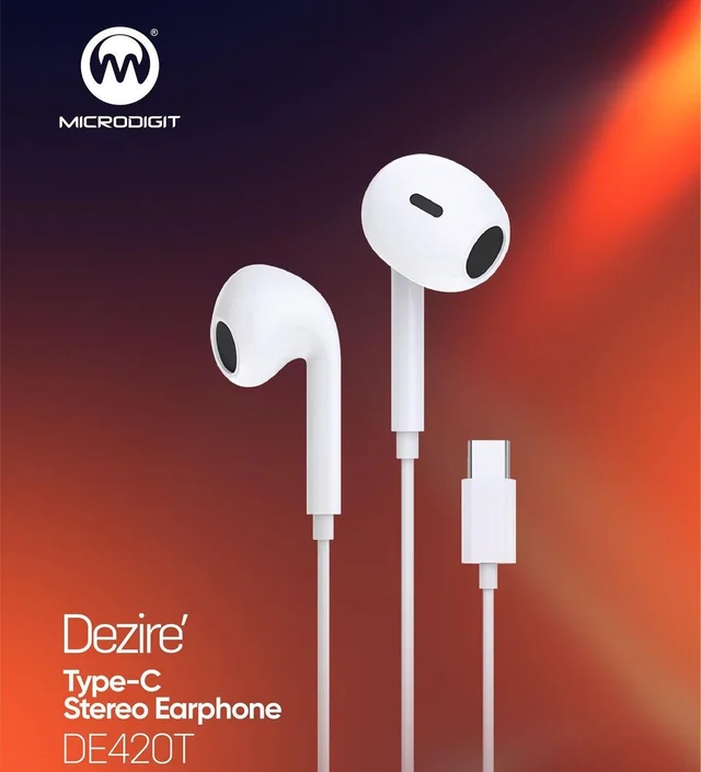 Microdigit Dezire DE420T Type-C Stereo Earphone - White