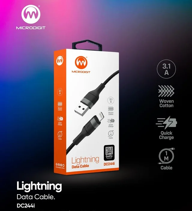 Microdigit DC244i Lightning Cable - Black