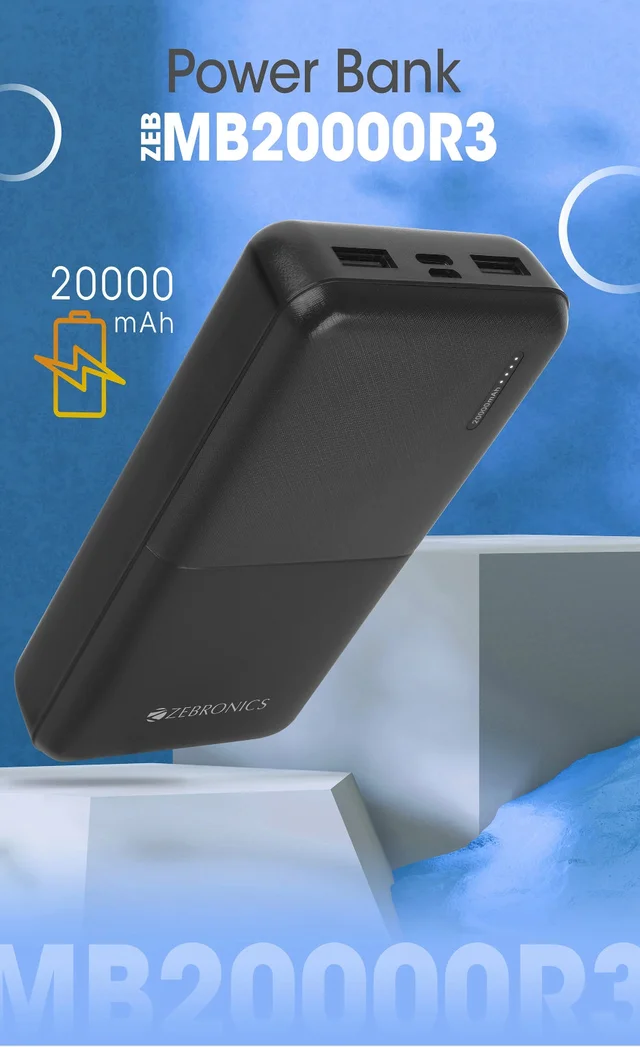 Zebronics ZEB MB20000 R3 20000 mAh Power Bank - Black