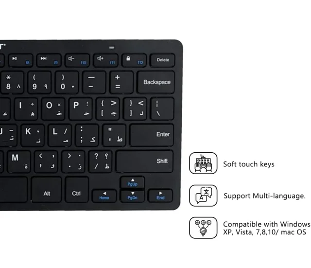 Microdigit MD319BK Mini 5.0 Bluetooth Wireless Keyboard - Black